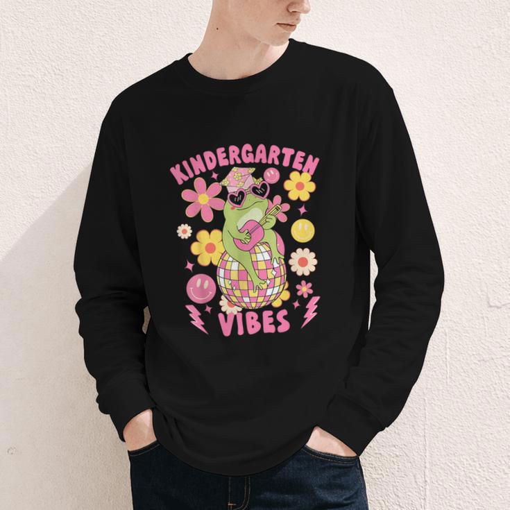 Kindergarten Vibes Groovy Kindergarten Back To School Frog Youth Long Sleeve Tee Kindergarten Vibes Groovy Kindergarten Back To School Frog Youth Long Sleeve Tee