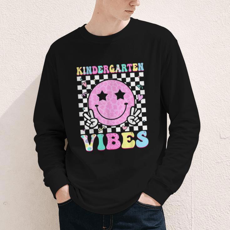 Kindergarten Vibes Groovy Back To School Kinder Girls Kids Youth Long Sleeve Tee Kindergarten Vibes Groovy Back To School Kinder Girls Kids Youth Long Sleeve Tee