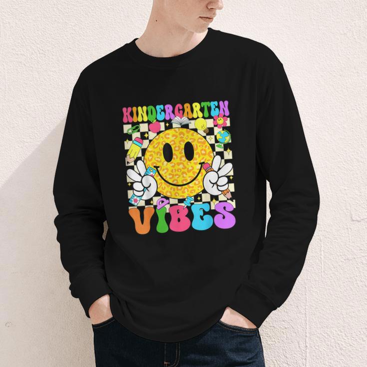 Kindergarten Vibes Smile Face Back To School Kinder Girl Kid Youth Long Sleeve Tee