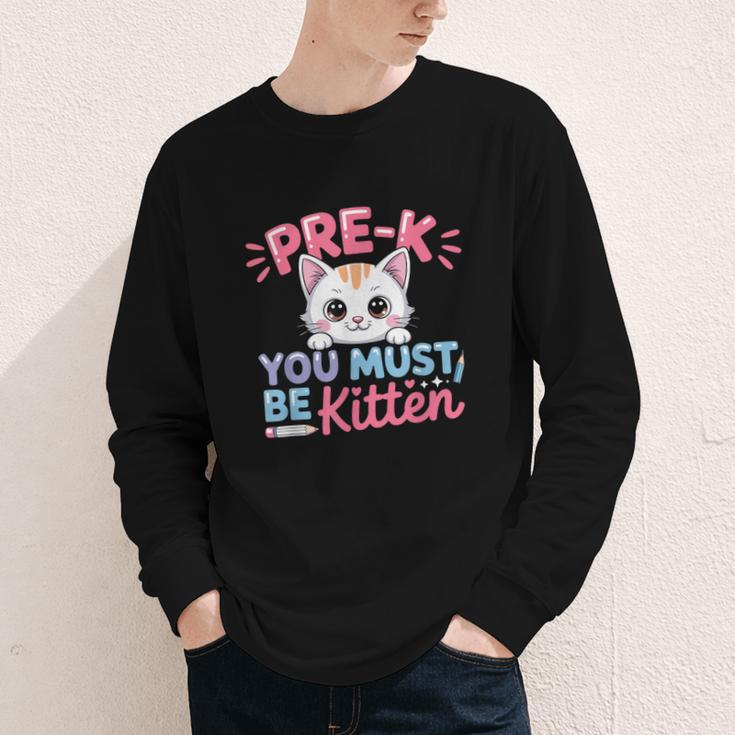 Kitten Back To School Girls Preschool Cat Lover Youth Long Sleeve Tee Kitten Back To School Girls Preschool Cat Lover Youth Long Sleeve Tee