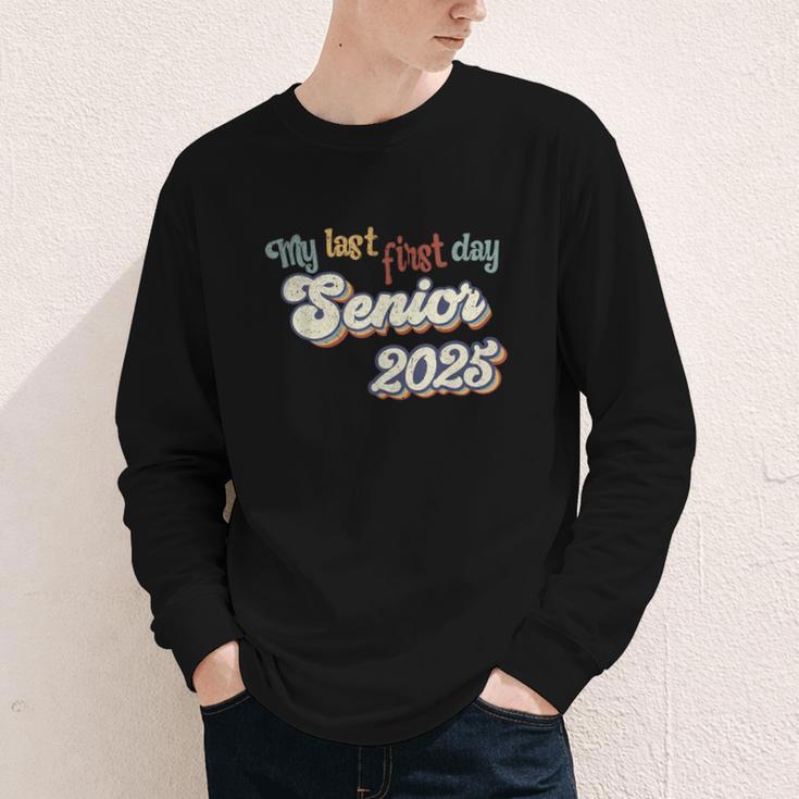 My Last First Day Senior 2025 Back To School Vintage Cool Youth Long Sleeve Tee