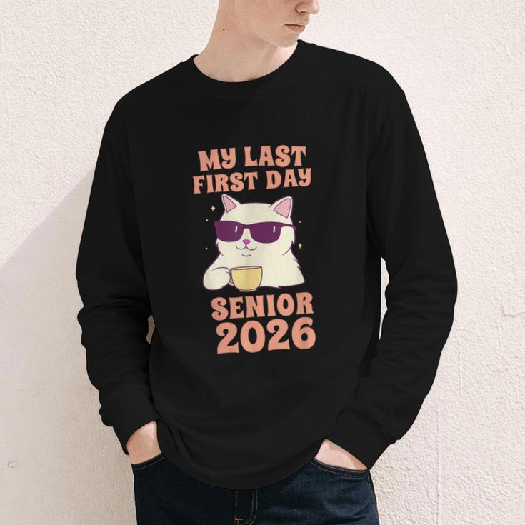 My Last First Day Senior 2026 Cat Back To School Class 2026 Youth Long Sleeve Tee