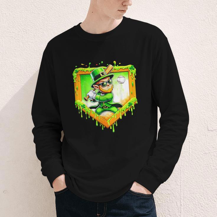 Leprechaun Baseball St Patricks Day Ice Cream Drip Men Boys Youth Long Sleeve Tee Leprechaun Baseball St Patricks Day Ice Cream Drip Men Boys Youth Long Sleeve Tee