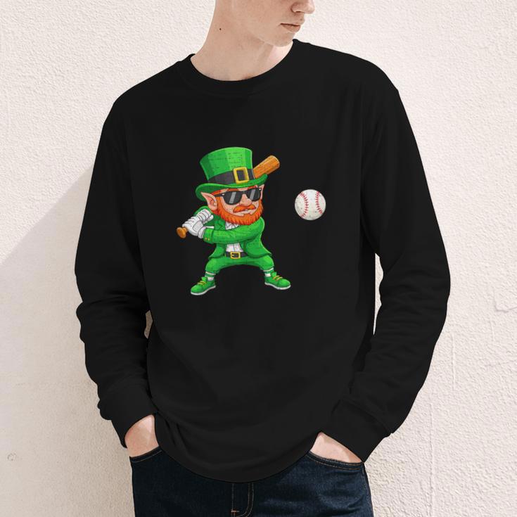 Leprechaun Playing Baseball St Patricks Day Sport Boys Youth Long Sleeve Tee Leprechaun Playing Baseball St Patricks Day Sport Boys Youth Long Sleeve Tee