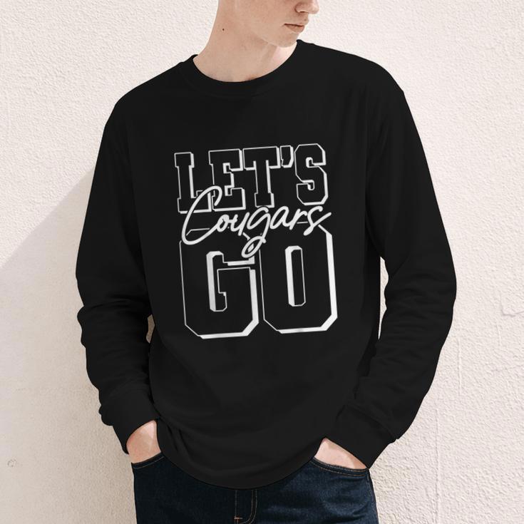 Let's Go Cougars Back To School Spirit Youth Long Sleeve Tee Let's Go Cougars Back To School Spirit Youth Long Sleeve Tee