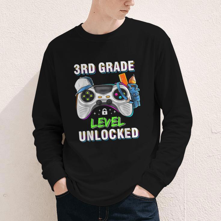 Level 3rd Grade Unlocked Back To School First Day Boys Kids Youth Long Sleeve Tee Level 3rd Grade Unlocked Back To School First Day Boys Kids Youth Long Sleeve Tee