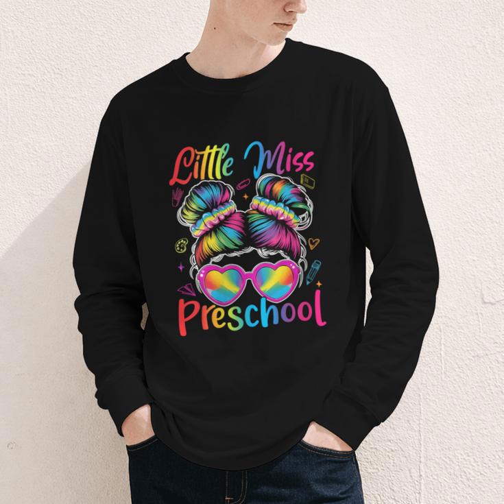Little Miss Preschool Messy Bun Back To School Girl Women Youth Long Sleeve Tee Little Miss Preschool Messy Bun Back To School Girl Women Youth Long Sleeve Tee