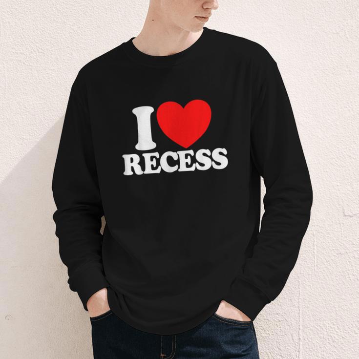 I Love Recess Red Heart Back To School Kids Recess Youth Long Sleeve Tee