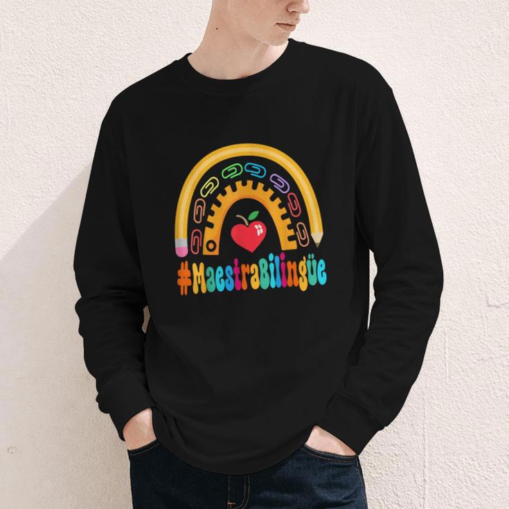 Maestra Bilingüe Appreciation Week Back To School Youth Long Sleeve Tee Maestra Bilingüe Appreciation Week Back To School Youth Long Sleeve Tee