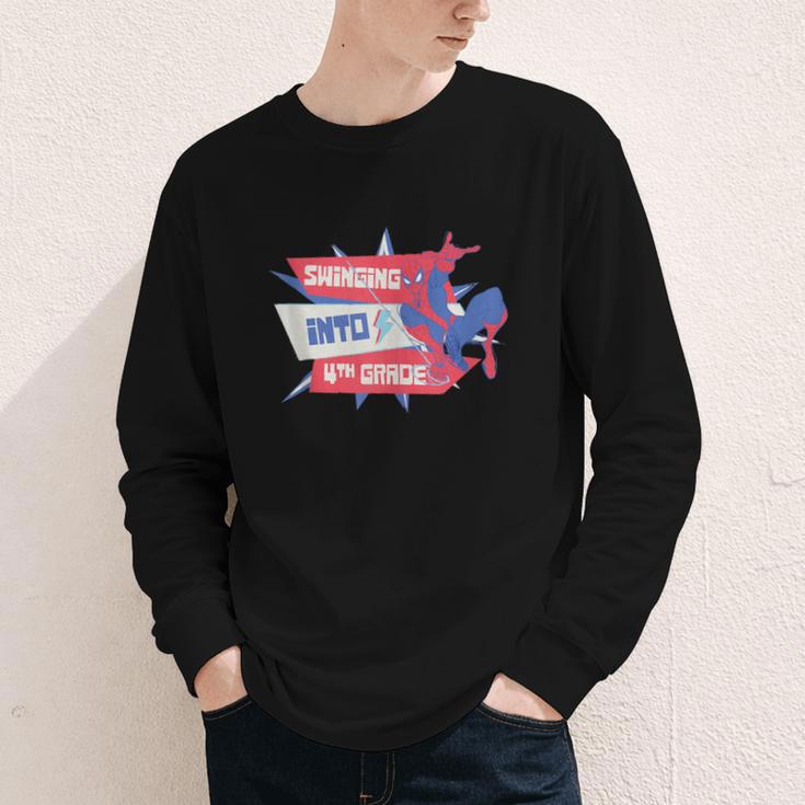 Marvel Spider-Man Swinging Into 4th Grade Back To School Youth Long Sleeve Tee