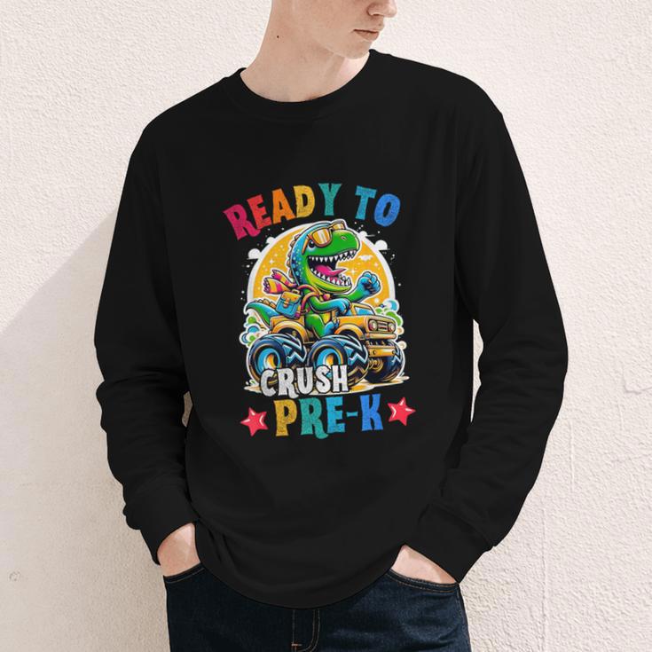 Monster Truck Dinosaur Boys Back To School Crush Pre-k Kids Youth Long Sleeve Tee Monster Truck Dinosaur Boys Back To School Crush Pre-k Kids Youth Long Sleeve Tee