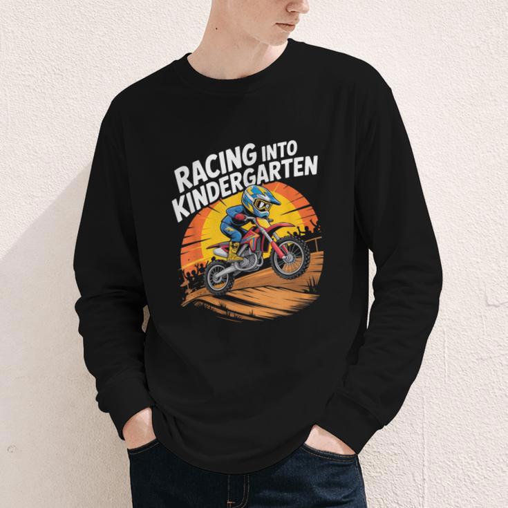 Motocross Back To School Dirt Bike Racing Into Kindergarten Youth Long Sleeve Tee