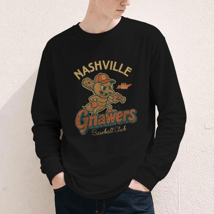 Nashville Gnawers Retro Minor League Baseball Youth Long Sleeve Tee Nashville Gnawers Retro Minor League Baseball Youth Long Sleeve Tee