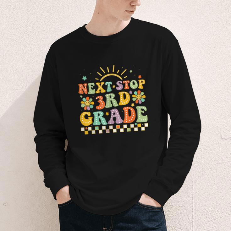 Next Stop 3rd Grade Groovy Retro Third Grade Back To School Youth Long Sleeve Tee