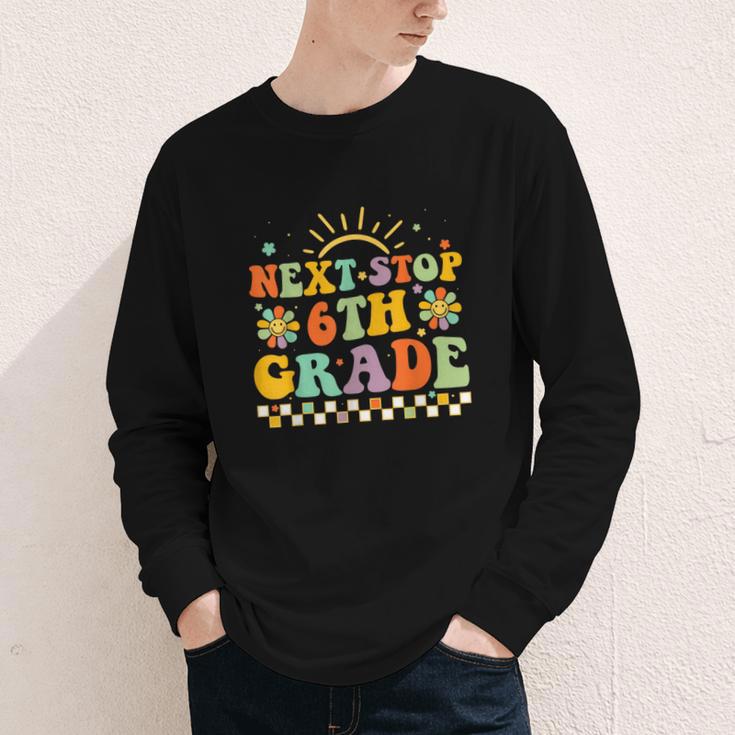 Next Stop 6th Grade Groovy Retro Sixth Grade Back To School Youth Long Sleeve Tee