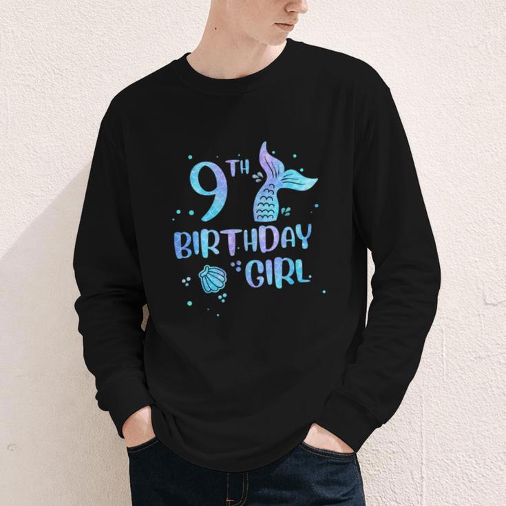 Ninth Birthday Girl Mermaid 9th Toddler's Back To School Youth Long Sleeve Tee Ninth Birthday Girl Mermaid 9th Toddler's Back To School Youth Long Sleeve Tee
