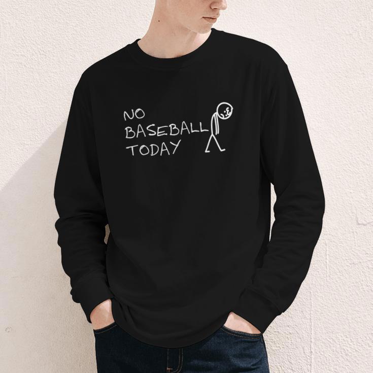 No Baseball Today Sad Stickman Sports Fan Youth Long Sleeve Tee