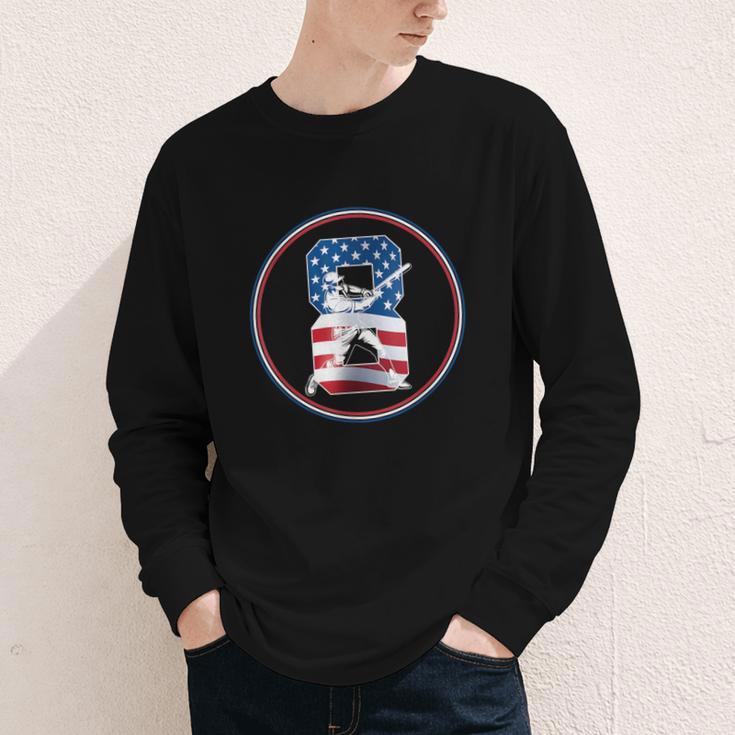 Number 8 Years Baseball 8TH Birthday Youth Long Sleeve Tee