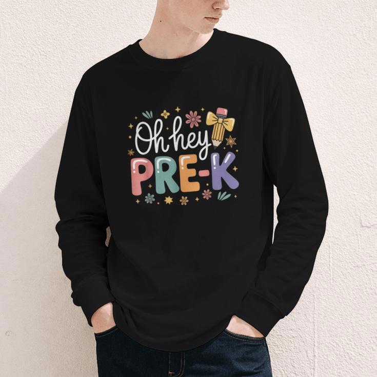 Oh Hey Pre K Preschool Back To School First Day Of School Youth Long Sleeve Tee Oh Hey Pre K Preschool Back To School First Day Of School Youth Long Sleeve Tee