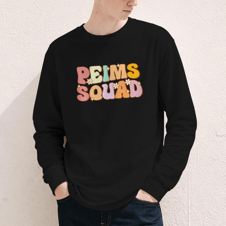PEIMS Squad Groovy Back To School Women Appreciation Youth Long Sleeve Tee PEIMS Squad Groovy Back To School Women Appreciation Youth Long Sleeve Tee