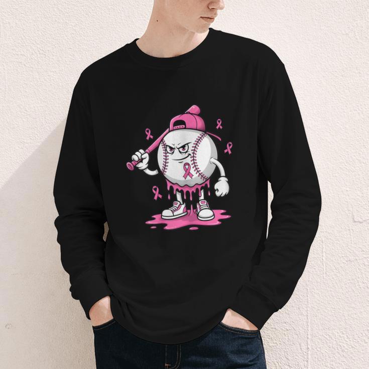 Pink Ribbon Baseball Breast Cancer Awareness Youth Long Sleeve Tee Pink Ribbon Baseball Breast Cancer Awareness Youth Long Sleeve Tee
