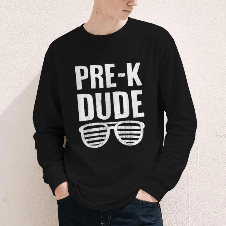 Pre-K Dude First Day Back To School Preschool Boys Kid Youth Long Sleeve Tee Pre-K Dude First Day Back To School Preschool Boys Kid Youth Long Sleeve Tee