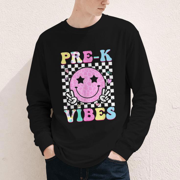 Pre-K Vibes Groovy Back To School PreK Preschool Girls Kids Youth Long Sleeve Tee Pre-K Vibes Groovy Back To School PreK Preschool Girls Kids Youth Long Sleeve Tee