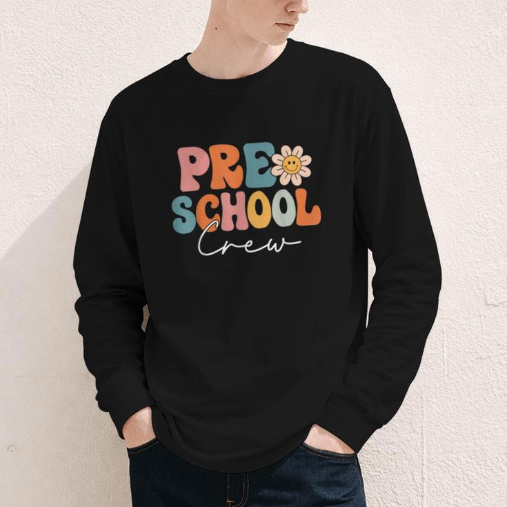 Preschool Crew Team Retro Groovy Vintage Back To School Youth Long Sleeve Tee Preschool Crew Team Retro Groovy Vintage Back To School Youth Long Sleeve Tee