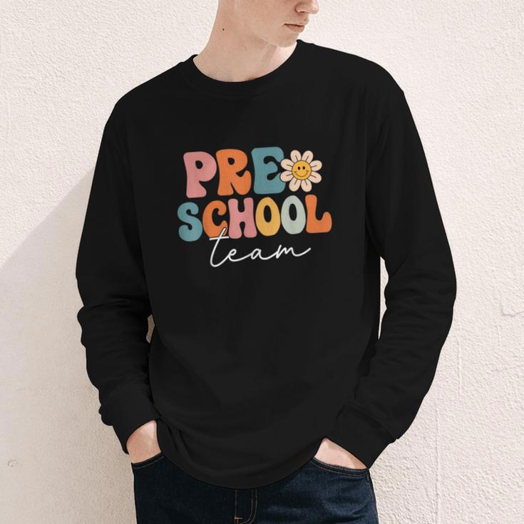 Preschool Team Retro Groovy Vintage Back To School Pre-K Youth Long Sleeve Tee Preschool Team Retro Groovy Vintage Back To School Pre-K Youth Long Sleeve Tee