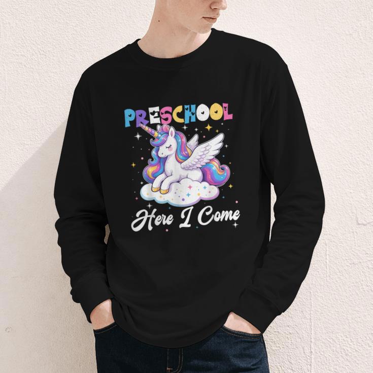 Preschool Here I Come Unicorn Back To School Girl Student Youth Long Sleeve Tee Preschool Here I Come Unicorn Back To School Girl Student Youth Long Sleeve Tee