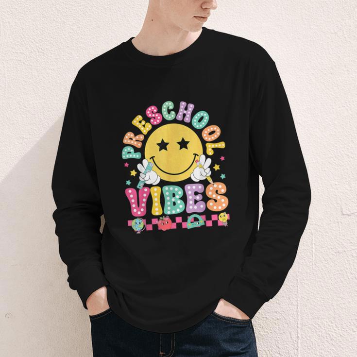 Preschool Vibes Smile Face Back To School Kinder Girls Kids Youth Long Sleeve Tee Preschool Vibes Smile Face Back To School Kinder Girls Kids Youth Long Sleeve Tee