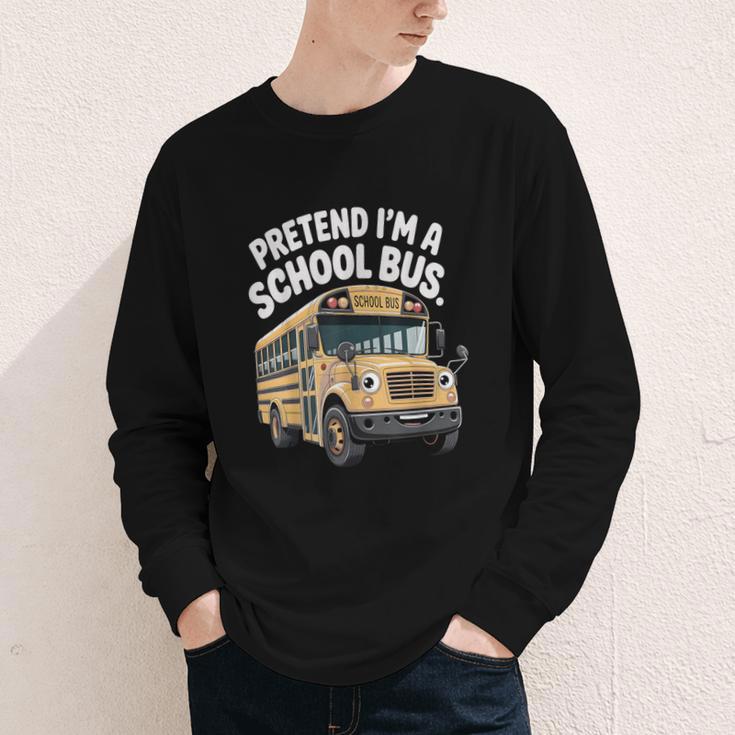 Pretend I'm A School Bus Back To School Bus Lover Youth Long Sleeve Tee Pretend I'm A School Bus Back To School Bus Lover Youth Long Sleeve Tee