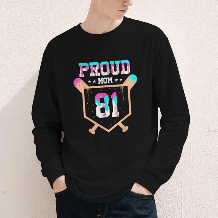 Proud Mom Baseball Player Number 81 Ice Cream Drip Youth Long Sleeve Tee Proud Mom Baseball Player Number 81 Ice Cream Drip Youth Long Sleeve Tee