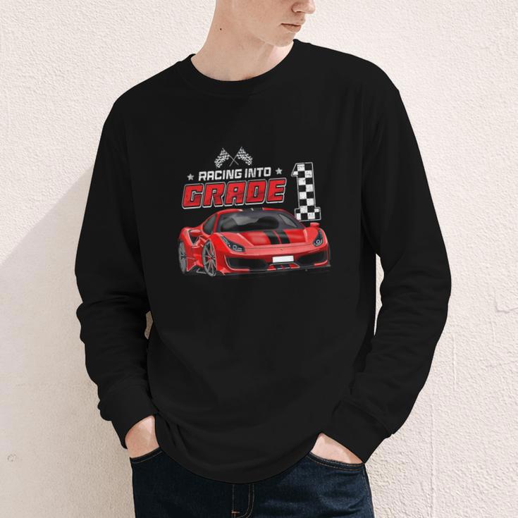 Racing Into 1st Grade Race Car Back To School Boys Youth Long Sleeve Tee Racing Into 1st Grade Race Car Back To School Boys Youth Long Sleeve Tee