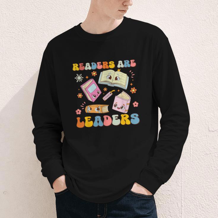 Readers Are Leaders Book Lover Back To School Groovy Girls Youth Long Sleeve Tee
