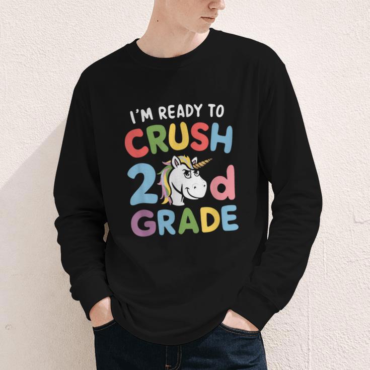 Im Ready To Crush 2nd Grade Boy Unicorn Back To School Youth Long Sleeve Tee Im Ready To Crush 2nd Grade Boy Unicorn Back To School Youth Long Sleeve Tee