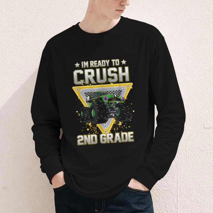 Ready To Crush 2nd Grade Monster Truck Boy Back To School Youth Long Sleeve Tee
