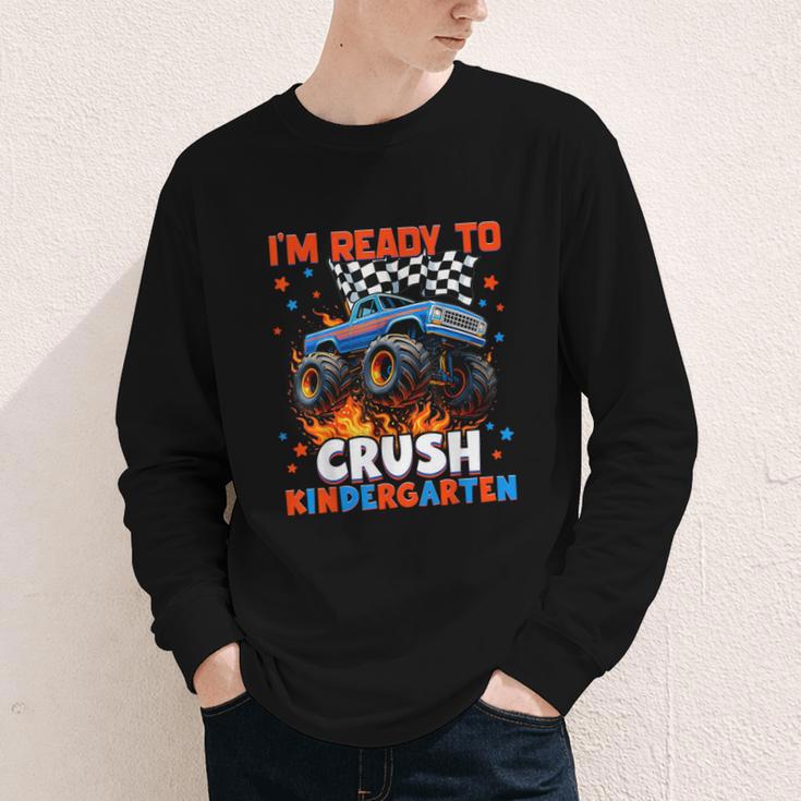 Ready To Crush Kindergarten Monster Truck Back To School Boy Youth Long Sleeve Tee Ready To Crush Kindergarten Monster Truck Back To School Boy Youth Long Sleeve Tee