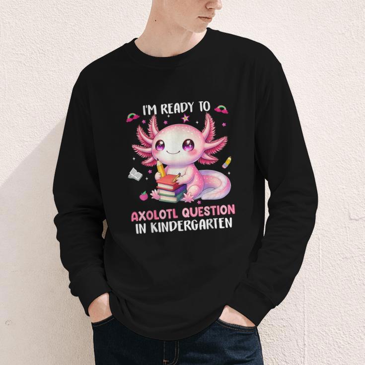 Ready To Kindergarten Axolotl Questions Back To School Girls Youth Long Sleeve Tee Ready To Kindergarten Axolotl Questions Back To School Girls Youth Long Sleeve Tee