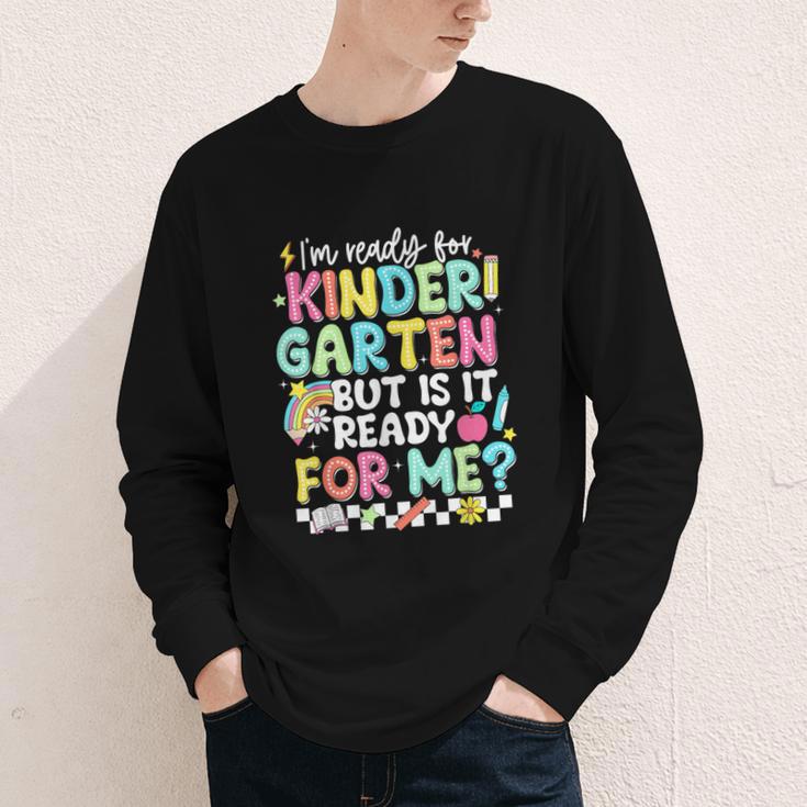 Ready For Kindergarten But Is It Ready For Me Back To School Youth Long Sleeve Tee Ready For Kindergarten But Is It Ready For Me Back To School Youth Long Sleeve Tee