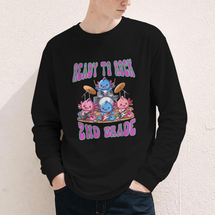 Ready To Rock 2nd Grade Back To School Axolotl 2024 School Youth Long Sleeve Tee