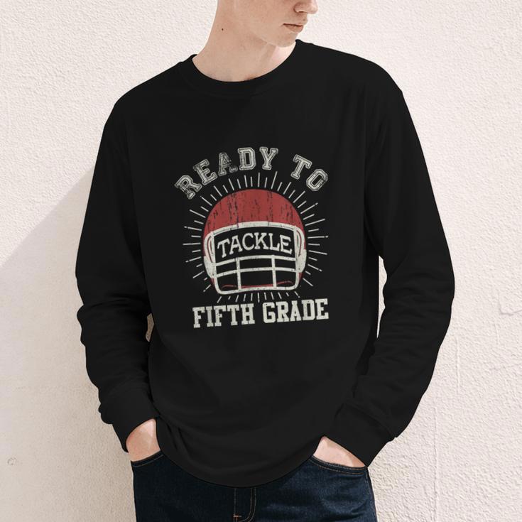Ready To Tackle 5th Grade Back To School Football Youth Long Sleeve Tee