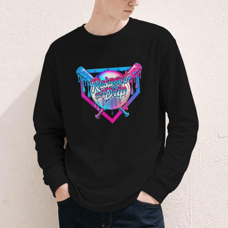 Respect The Drip Baseball Ice Cream For Kids Boys Youth Youth Long Sleeve Tee Respect The Drip Baseball Ice Cream For Kids Boys Youth Youth Long Sleeve Tee