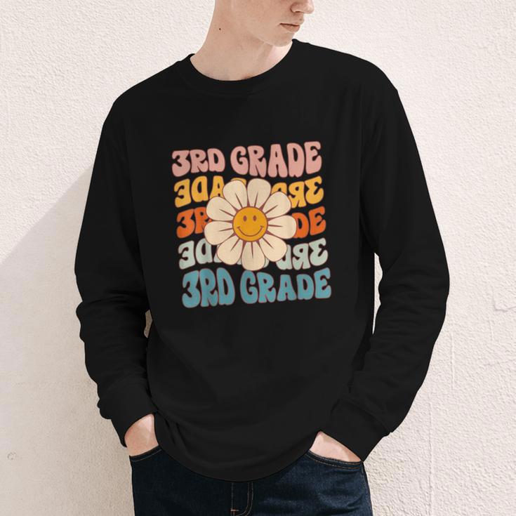 Retro 3rd Grade Daisy Colorful Back To School Third Grade Youth Long Sleeve Tee