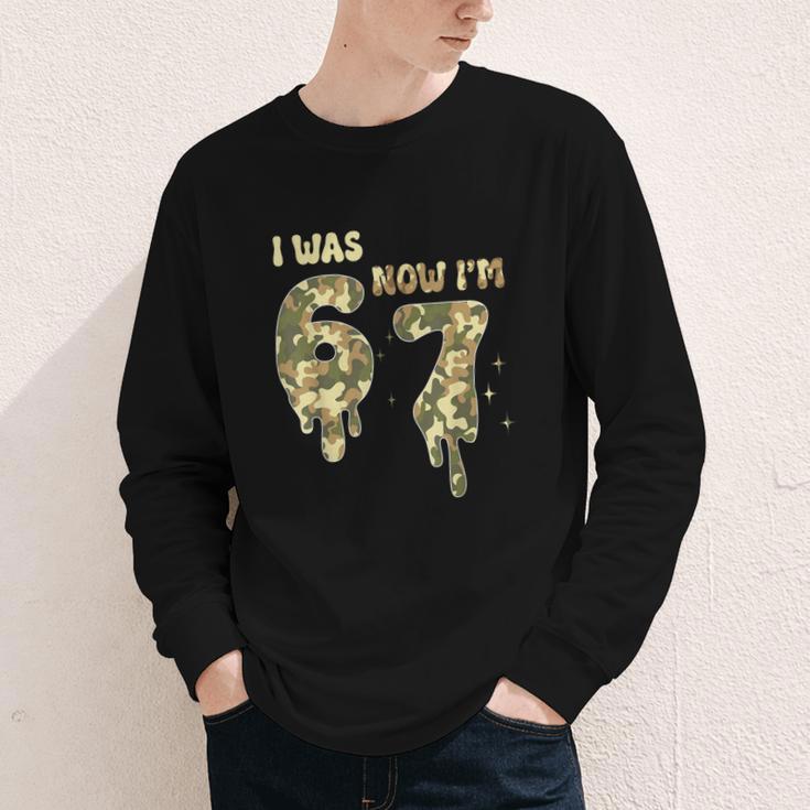 Retro I Was 6 Now I'm 7 Camo 67 Ice Cream Drip Baseball Youth Long Sleeve Tee Retro I Was 6 Now I'm 7 Camo 67 Ice Cream Drip Baseball Youth Long Sleeve Tee