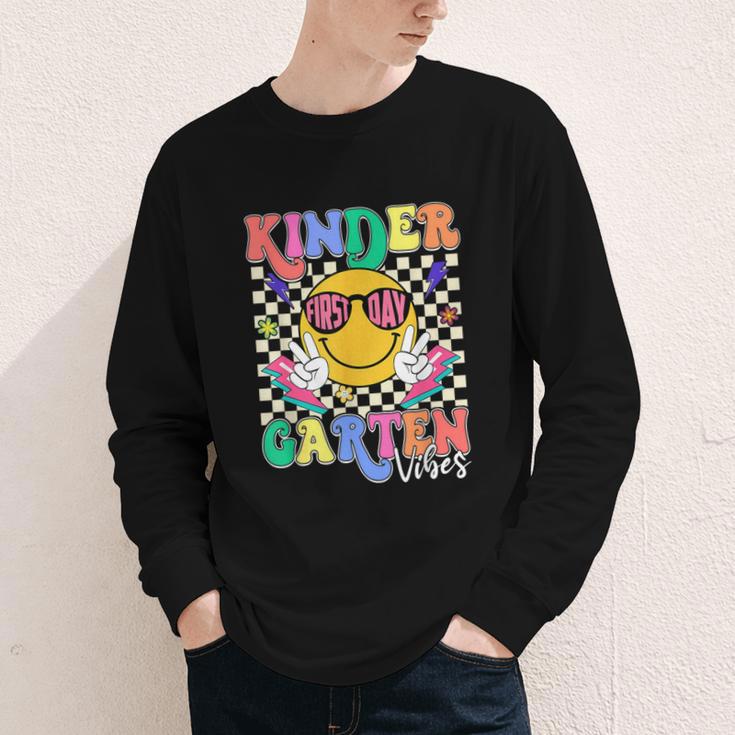 Retro Groovy Kinder Garten Vibes Smile Team Back To School Youth Long Sleeve Tee Retro Groovy Kinder Garten Vibes Smile Team Back To School Youth Long Sleeve Tee