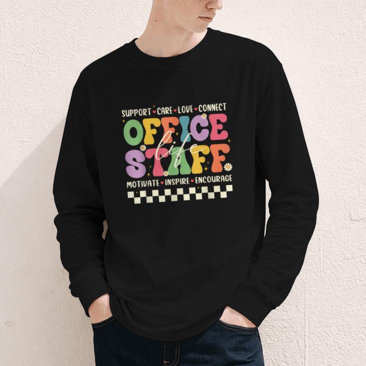 Retro Groovy Office Staff Life Flowers Back To School Youth Long Sleeve Tee Retro Groovy Office Staff Life Flowers Back To School Youth Long Sleeve Tee