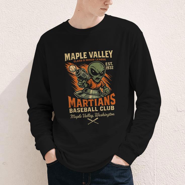 Retro Minor League Maple Valley Martians Baseball Club Youth Long Sleeve Tee Retro Minor League Maple Valley Martians Baseball Club Youth Long Sleeve Tee