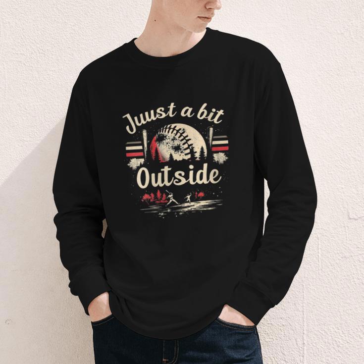 Retro Quote Just a Bit Outside Baseball Vintage Youth Long Sleeve Tee Retro Quote Just a Bit Outside Baseball Vintage Youth Long Sleeve Tee
