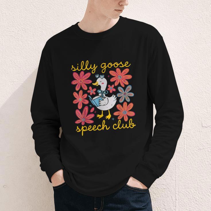 Retro Silly Goose Speech Therapy SLP Back To School Youth Long Sleeve Tee Retro Silly Goose Speech Therapy SLP Back To School Youth Long Sleeve Tee